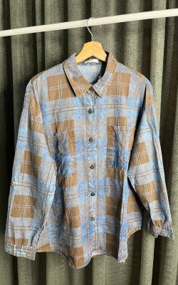 Рубашка в коричневую клетку (3008)