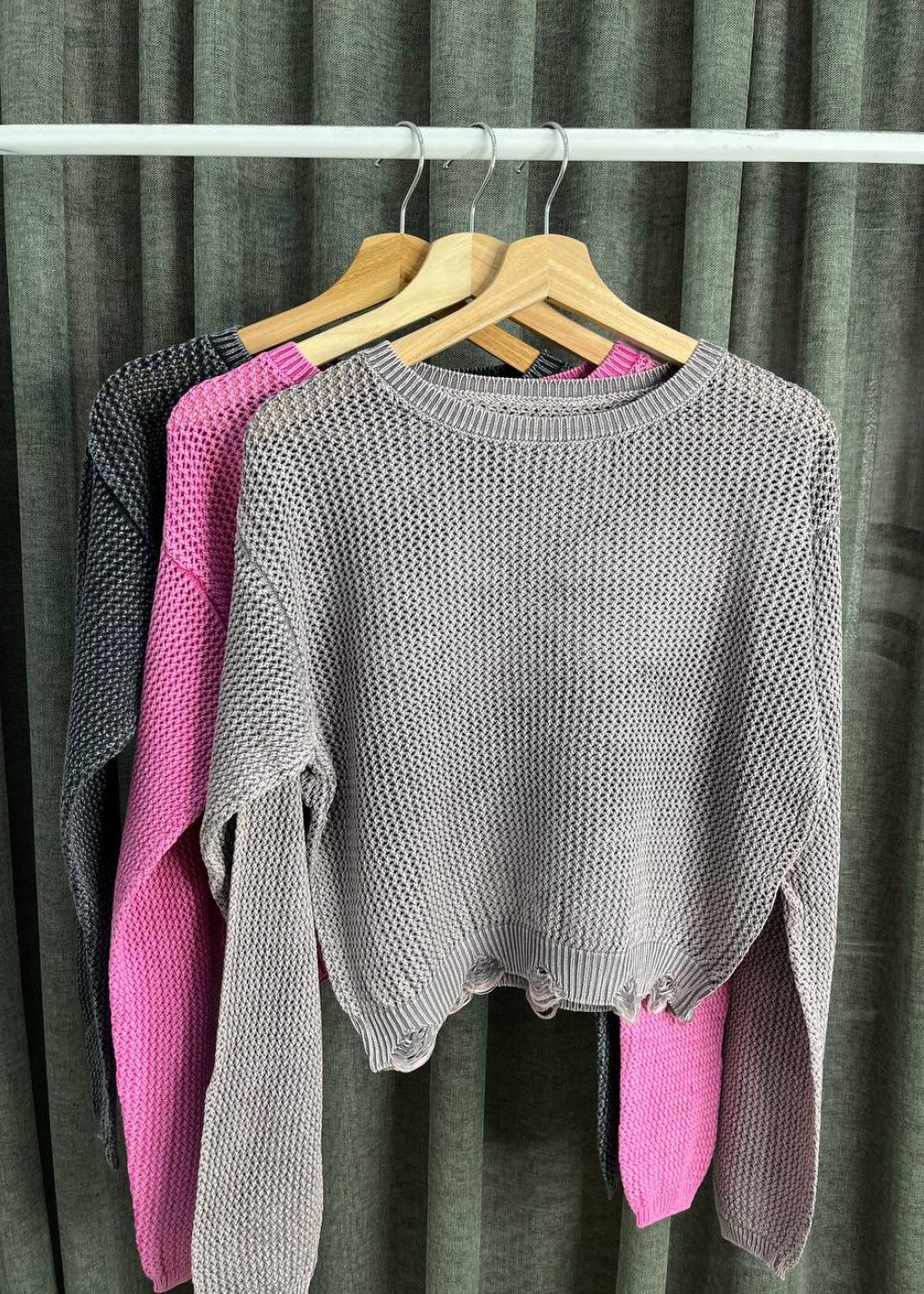 Укороченная вязаная кофта (8009) 