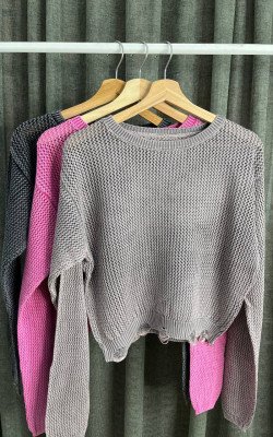 Укороченная вязаная кофта (8009) 