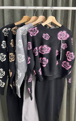 Платье двойка с розой 