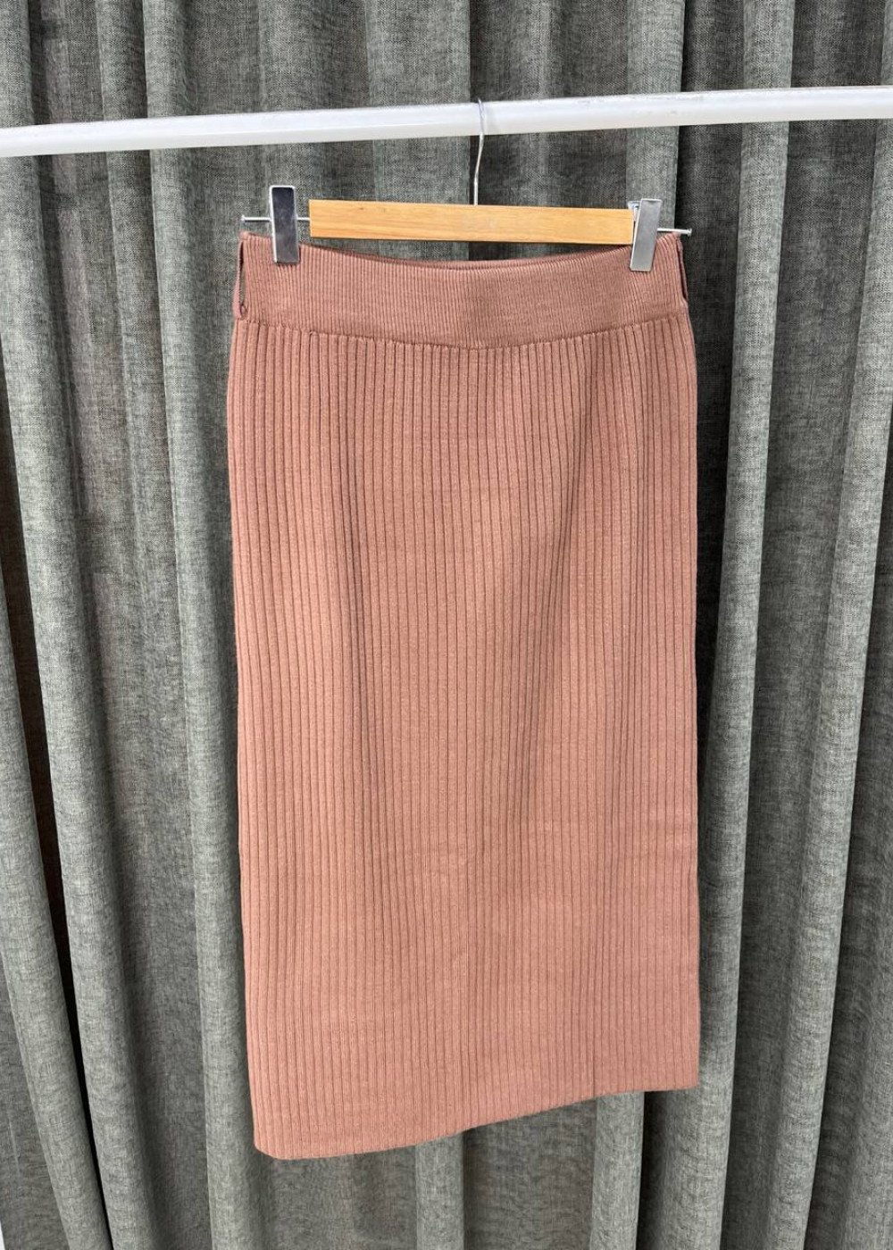 Юбка коричневая вязанная