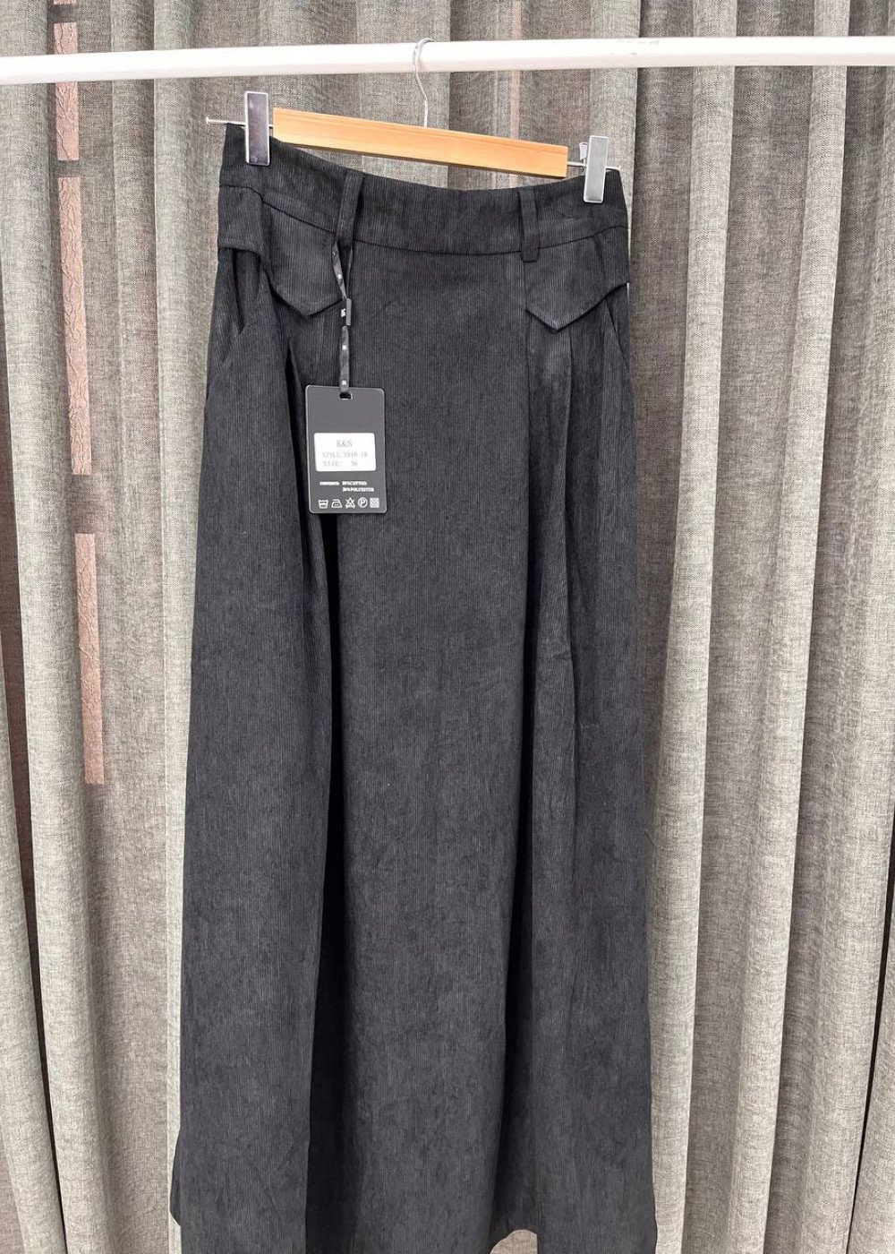 Юбка вельвет черный (3948)