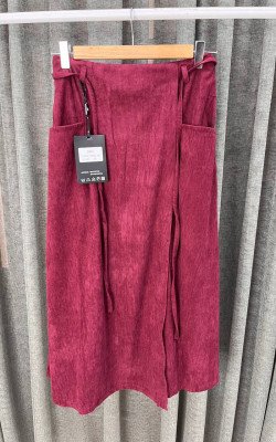 Юбка бордо вельвет (3582)