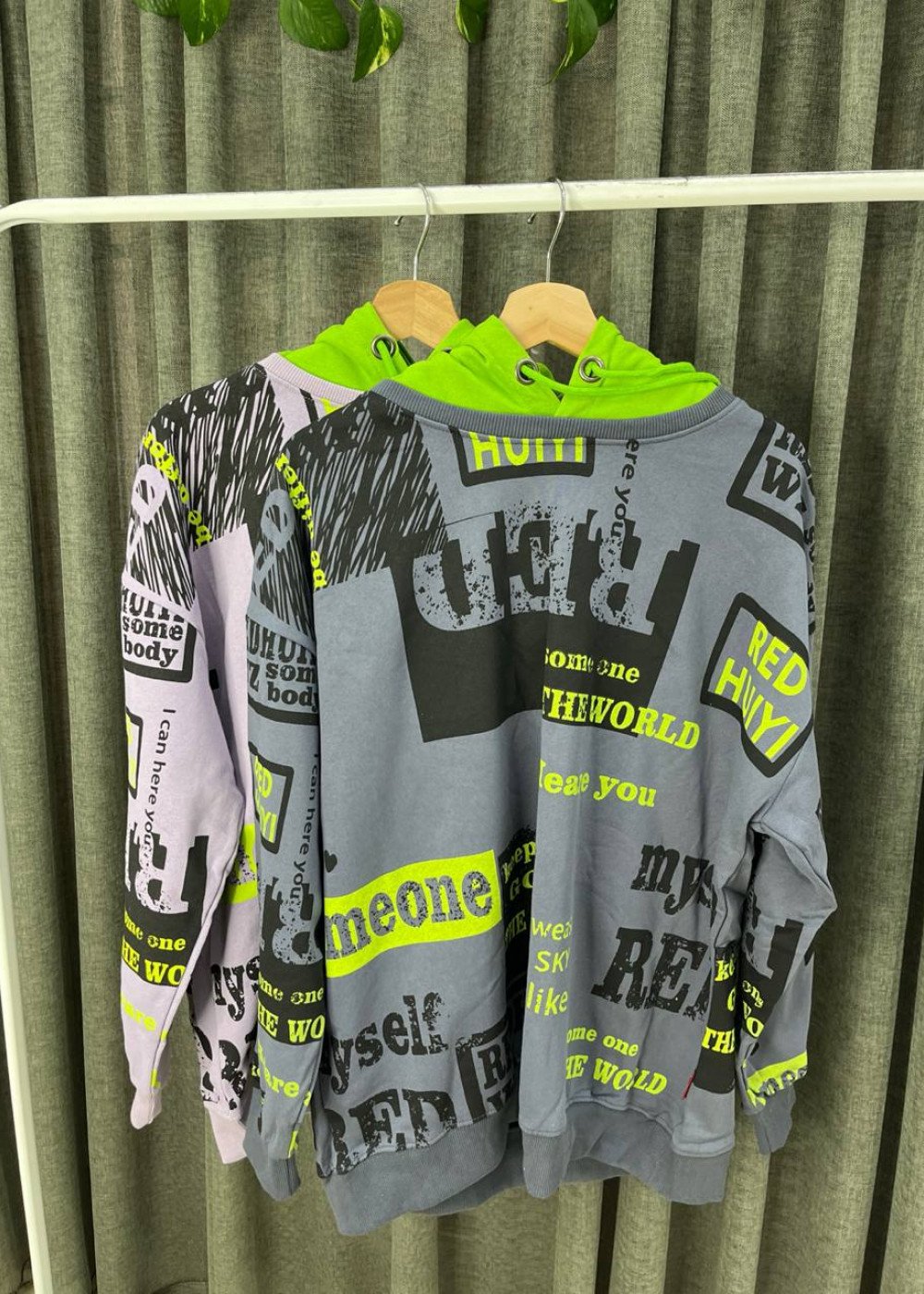 Худи зеленый капюшон 