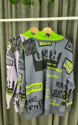 Худи зеленый капюшон 