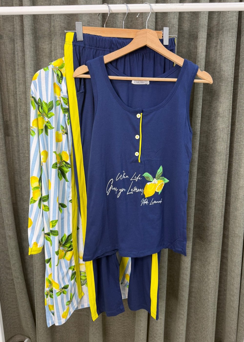 Пижама тройка лимон