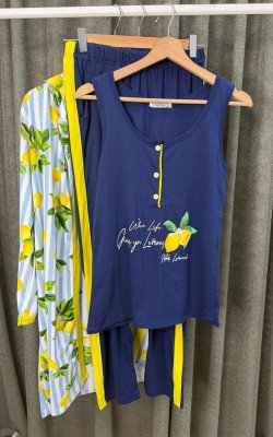 Пижама тройка лимон