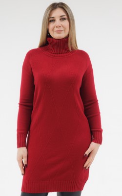 Платье-туника с высоким воротом 