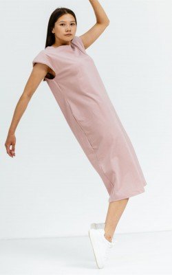 Платье футболка с разрезом 