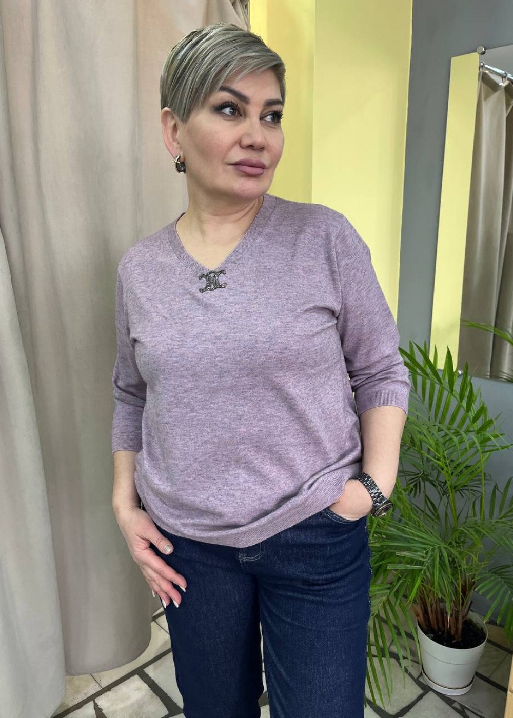 Кофта имитация брошки Кофта имитация брошки